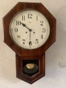 Elegant c1920 Triple Chime Howard Miller Pendulum Wall Click - Key Wind Movement.