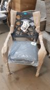 (95/Mez) 1x Hartman Tuscany Cast Aluminium Frame Garden Dining Chair with 1x Grey Cusion. (All It...