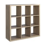 (51/Mez) RRP £65. Living Elements Clever Cube 3x3 Cube Storage Unit Sanoma Oak Finish (W1110x H11...
