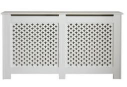 (68/Mez) RRP £100. Lloyd Pascal Classic Large Radiator Cabinet White (H81x W150x D19cm).