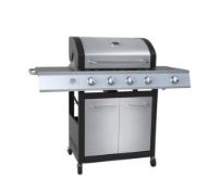 (28/Mez) RRP £390. Texas Stardom 4 Burner BBQ Silver. (No Fixings In Lot)
