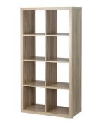 (55/Mez) RRP £65. Living Elements Clever Cube 2x4 Cube Storage Unit Oak Finish (H1460x W760x D39...