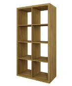 (49/Mez) RRP £60. Living Elements Clever Cube 2x4 Cube Storage Unit Mango Oak Finish (H1460x W760...