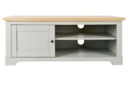 (58/Mez) RRP £120. Diva TV Unit Grey Oak Effect Top. Two Tone Style. Dimensions: (L120 x W44 x H4...
