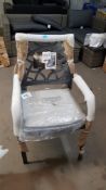 (94/Mez) 1x Hartman Tuscany Cast Aluminium Frame Garden Dining Chair with 1x Light Grey Cushion....