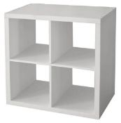 (70/Mez) RRP £40. Living Elements Clever Cube 2x2 Cube Storage Unit White Matt Finish. (H760x W76...