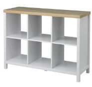(72/Mez) RRP £80. Living Elements Clever Cube 2x3 Storage Unit With Legs Oak/White Matt Finish. (...