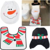 5 x Snowman Toilet Seat Cover, Cistern Cover and Rug Set