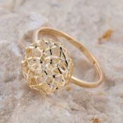 New Surabaya Gold Collection- 9K Yellow Gold Floral Ring