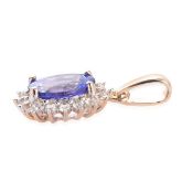 New 9K Yellow Gold Tanzanite and Natural Cambodian Zircon Pendant