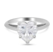 New 9K White Gold Moissanite Solitaire Ring