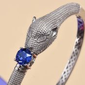 New J Francis Sapphire Colour Crystal Bangle