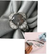 New Fire Labradorite Floral Ring & Fire Labradorite Bangle (see description)