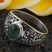 New Royal Bali Collection Chrysoprase Floral Ring in Sterling Silver