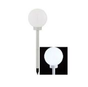 Brand New Solar Led Stake Light Large 20Cm Globe Orb with Stake Garden Patio Path Border Silver