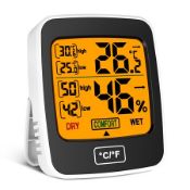 Digital Hygrometer Indoor Outdoor Thermometer Humidity Gauge with Lcd Touch Screen