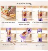 Rechargeable Mixer USB Electric Fruit Juicer Hand held Smoothie Maker Blender Stirring Mini Portab..
