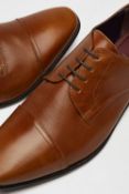 Brand New Boxed Tan Derby 'Banks' Style Shoes. Burtons Men's Wear London, Size UK 8