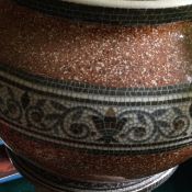 A Revivalist Minton Jardinière and Stand, Mosaic and Granite Effect Pattern