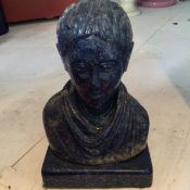 A rare grand tour Italian Lapis Lazuli bust of a young emperor