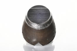 Seaforth, silver mounted hoof. From the Lester Piggott collection.