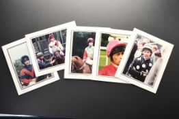 Horse racing photographs bearing original signatures, from the Lester Piggott collection.