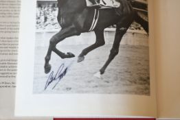 Lester Piggott biography by Julian Wilson bearing the original signature of Lester Piggott