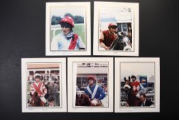 Horse racing photographs bearing original signatures, from the Lester Piggott collection.