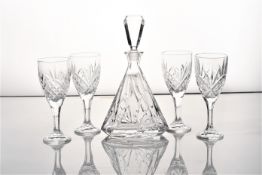 Crystal decanter & glasses, from the Lester Piggott collection.