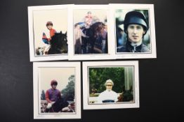 Horse racing photographs bearing original signatures, from the Lester Piggott collection.