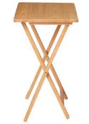(61/) Lot RRP £144. 12x Folding Wooden Table Natural RRP £12 Each. Folds Flat For Easy Storage. D...