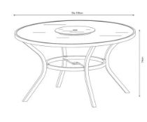 (92/P) RRP £250. Misali Table With Lazy Susan. Easy To Maintain And Clean. Dimensions: (H74x D135...