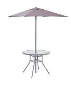 (54/R3/P) RRP £100. Andora Round Table & Parasol. Dimensions: (Parasol - H206 x W133 x D133cm, pa...
