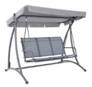(80/P) RRP £250. 3 Seater Swing. Powder Coated Steel Frame. Seats Comfortably 3 People. Dimension...