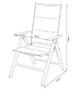 (17/R3/P) RRP £250. 6x Misali Reclining Garden Chair. Foldable For Easy Storage. Dimensions: (H10...