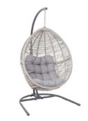 (10/R3/P) RRP £360. Hartington Florence Collection Hanging Egg Chair. Hand Woven Synthetic Rattan...