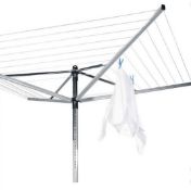 (106/P) RRP £80. Brabantia Lift O Matic 4 Arm Rotary Airer 50M. Umbrella Lift System. Adjustable...