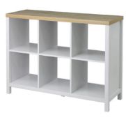 (110/P) RRP £80. Living Elements Clever Cube 2x3 Cube Storage Unit With Legs Oak/White Matt Finis...