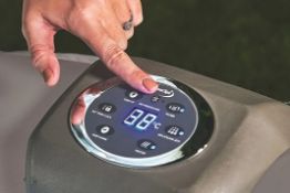 (14/R3/P) RRP £480. CleverSpa Florence 6 Person Rattan Print Hot Tub. Space Saving Integrated Pum...