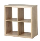 (36/R3/P) RRP £40. Living Elements Clever Cube 2x2 Cube Storage Unit Oak Finish. Dimensions: (H76...