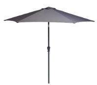(108/P) RRP £85. 2.7M Crank & Tilt Parasol Dark Grey (Dia 38mm). Steel Frame And Polyester Fabric...