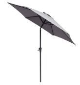 (123/P) RRP £85. 2.7M Crank & Tilt Parasol Grey (Dia 38mm). Easy tilt operation, hand-crank lift....