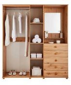 (139/P) RRP £319. Aspen 3 Door 5 Drawer Wardrobe Ivory Oak Effect YL0644/02. (Lot Contains 2x Box...