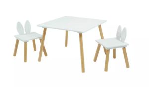 Liberty House Kids Toys Bunny Wood Table & 2 Chairs. RRP £60.00 - GRADE U
