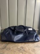 John Lewis Turin Leather Holdall, Navy. RRP £99 - GRADE U