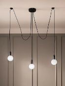 (64/7H) Lot RRP £105. 3x Black Three Bulb Hanging Ceiling Light RRP £35 Each. (All Units Appear A...