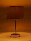 (52/7K) Lot RRP £103 – 6 Lighting Items. 2x Velvet Pink Scallop Table Lamp RRP £15 Each. 2x Brus...
