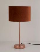 (66/7H) Lot RRP £106 – 5x Lighting Items. 2x Grey Felt Table Lamp RRP £28 Each. 1x Orange Rust Ve...