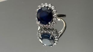 Beautiful 6.10 Ct Natural Ceylon Sapphire Diamonds & 18kGold