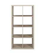 (141/Mez) Lot RRP £130. 2x Living Elements Clever Cube 2x4 Cube Storage Unit Oak Finish (H1460x W...